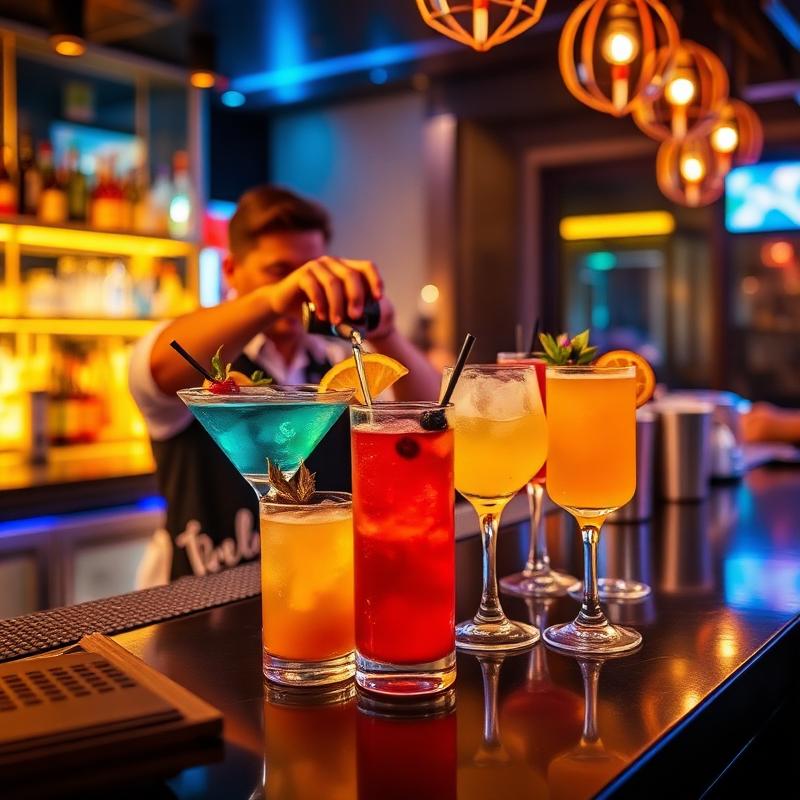 Cocktails on a bar counter